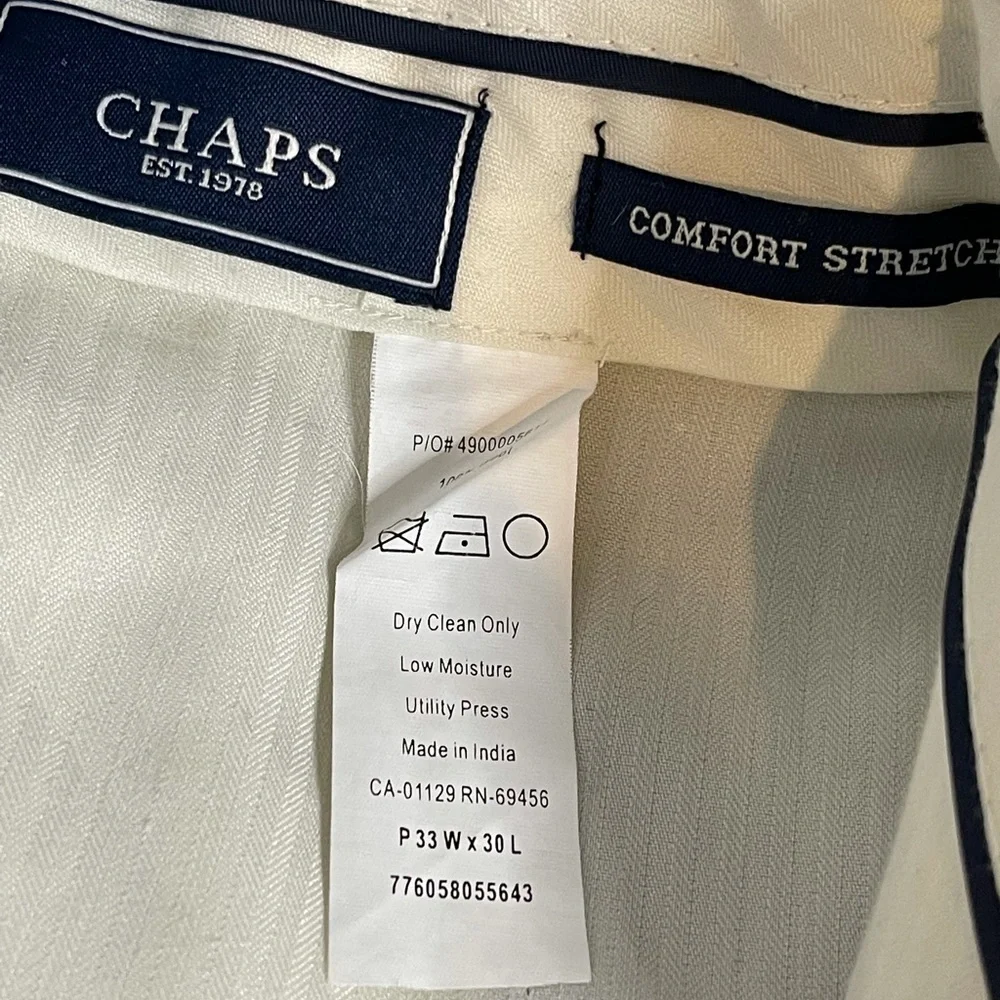 Vintage Chaps‎ Comfort Stretch trousers dress pants sz 33 x 30 100% wool